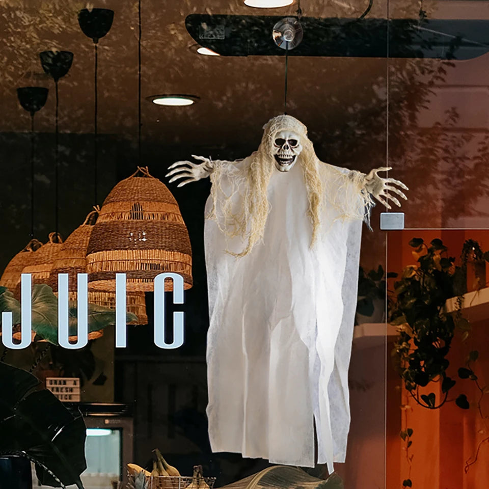 Halloween Hanging Skeleton Ghosts DIY Decoration Prop Party Horror Scary Plastic Skulls Secret Haunted House Decorations Props