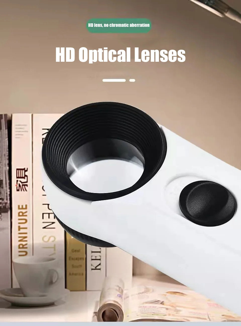 Handheldhigh-definition40x magnifying glass withLED light suitable for electronic repair， antique identification， iconic jewelry