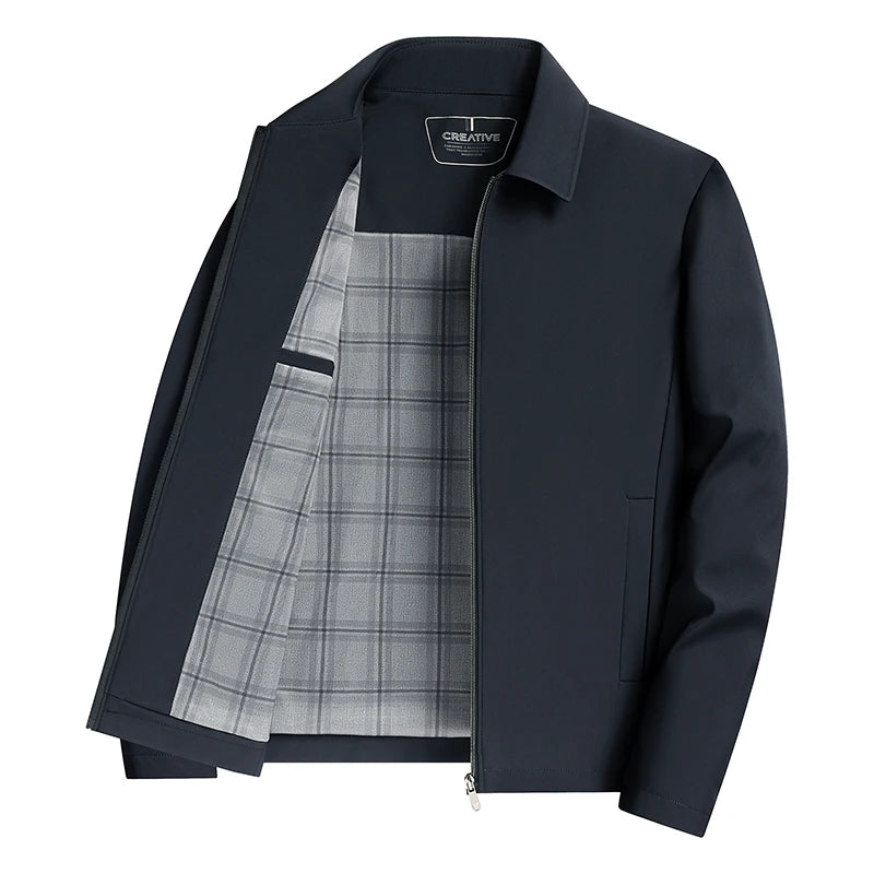 Jacket Men's 2025 Autumn New Item Middle-aged Dad Outfit Casual Business Stand Collar Administrative Cadre Jacket Men
