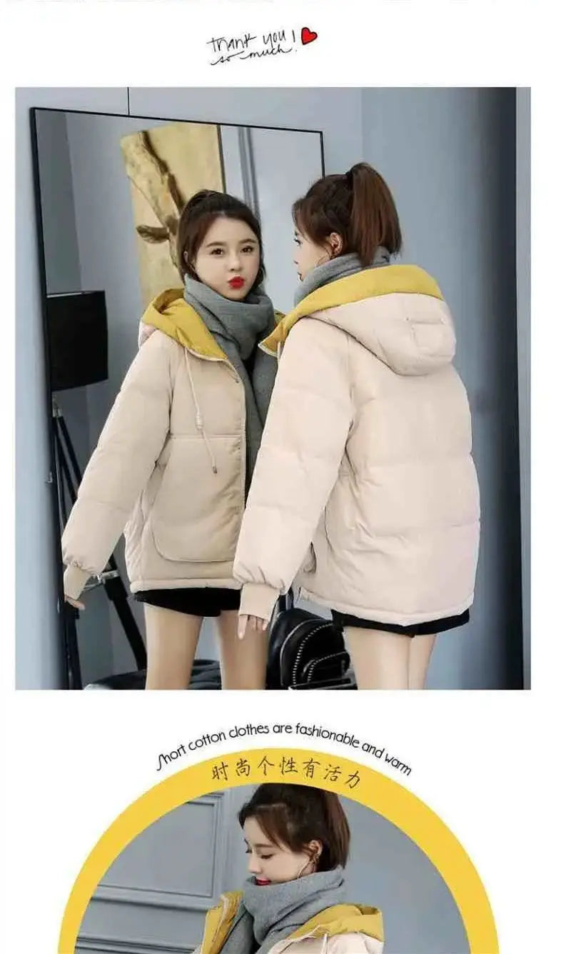 Women Winter Jacket 2025 New Warm Thicken Cotton Coat Korean Plus Size Loose Bread Jacket Women Hooded Basic Coat Winter Outwear
