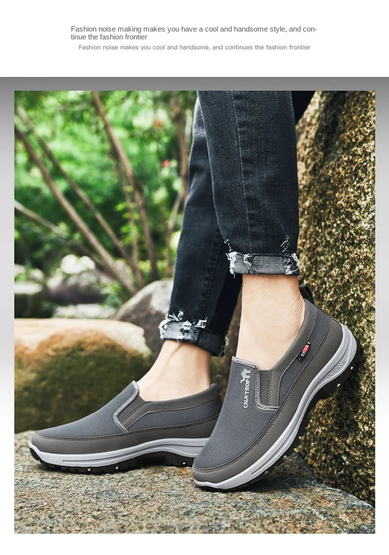 Men's Casual Shoes Classic Loafers Anti-slip Soft Sole Comfortable Men's Leather Sneakers Non-slip Retro Driving Shoes Plus Size