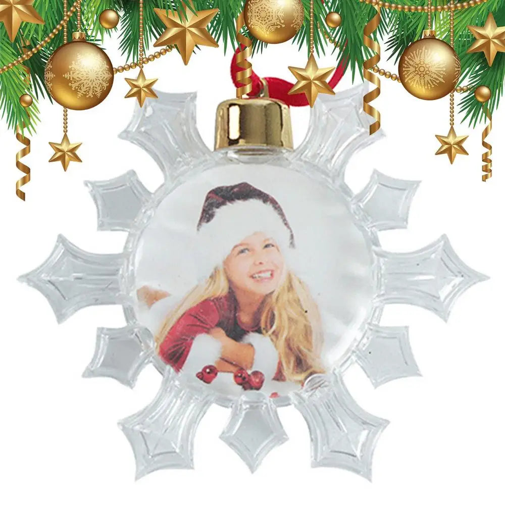 Christmas Tree Photo Frames Ball Pendant Creative Fillable Transparent Photo Decoration DIY Festive Atmosphere Hanging Ornaments