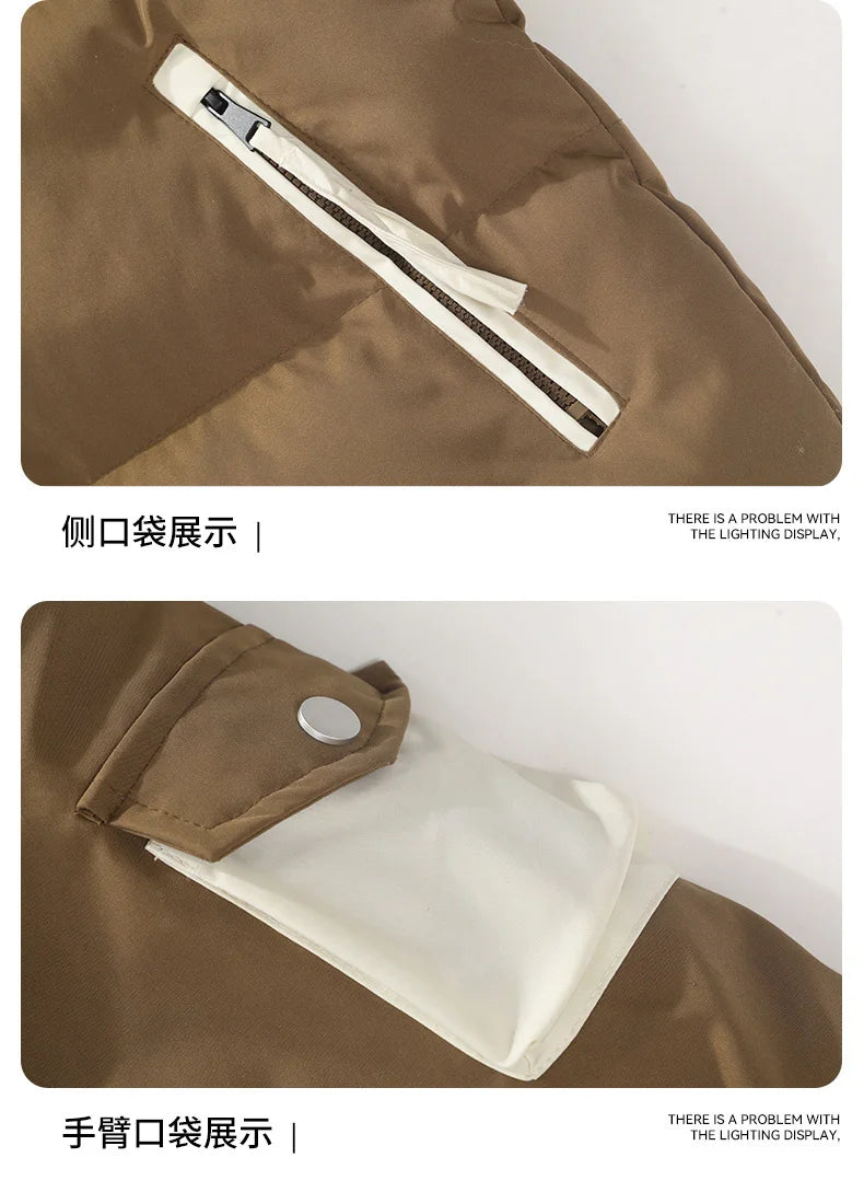 male Outerwear hooded jacket Men's winter loose jacket Cotton coat man fashion  parkas Men windproof thick warm Down Jacket