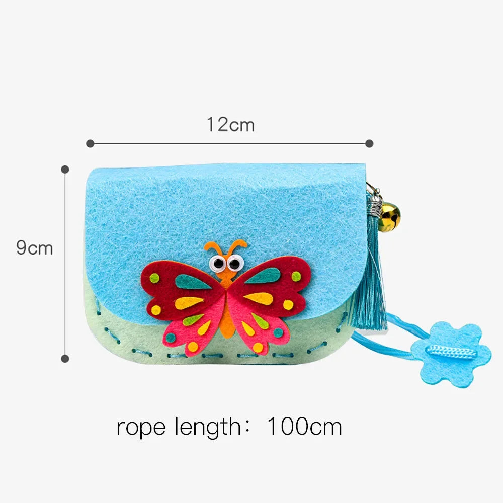 Kid's Handmade DIY Toys Cute Cartoon Animals Cloth BagShape Craft Kits Non-woven Weaving Montessori Aids Early Education