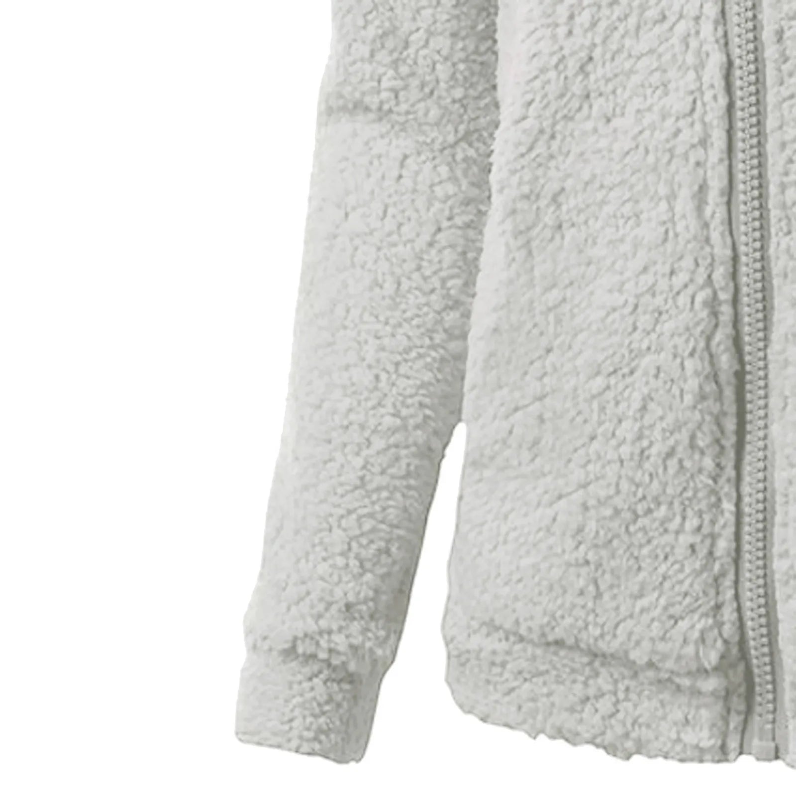 Women'S Fashion Jackets Solid Lambswool Coat Slim Straight Hooded Plush Zip Up Jackets Autumn Winter Simple Versatile Jackets