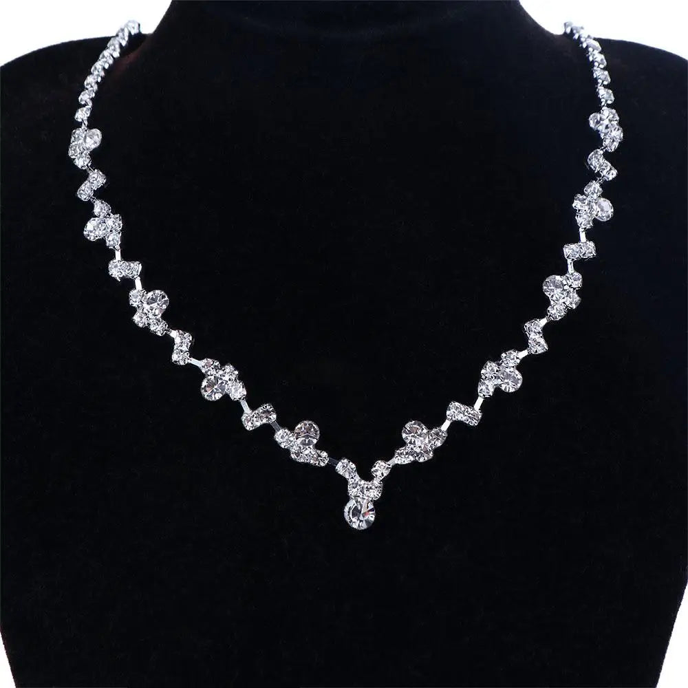 Jewelry Accessories Crystal Necklace Earring Jewelry Set Wedding Accessories Bridal Set Bridal Jewelry