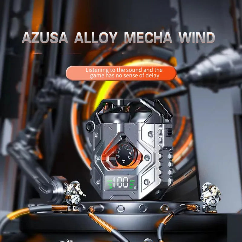 Creative Noise Reduction Electric Technology Mecha Wind Ultra-Long Standby Game Dual-Mode Headset H9 Bluetooth Wireless Headset