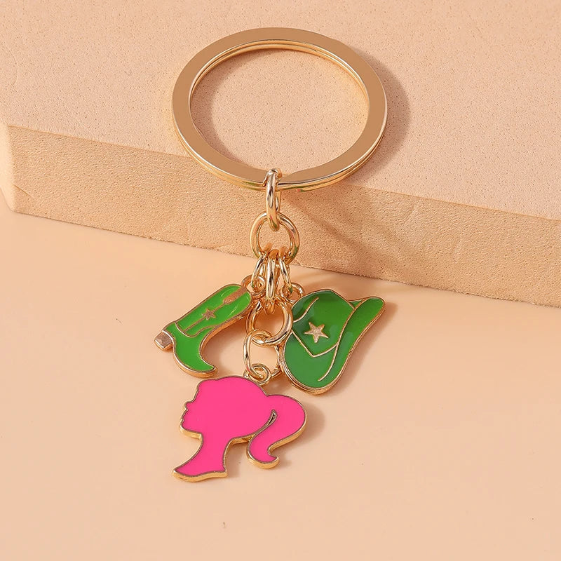 Fashion Women Hat Shoe Pendants Keychain for Car Key Handbag Purse Hanging Keyrings Accessories DIY Jewelry Gifts