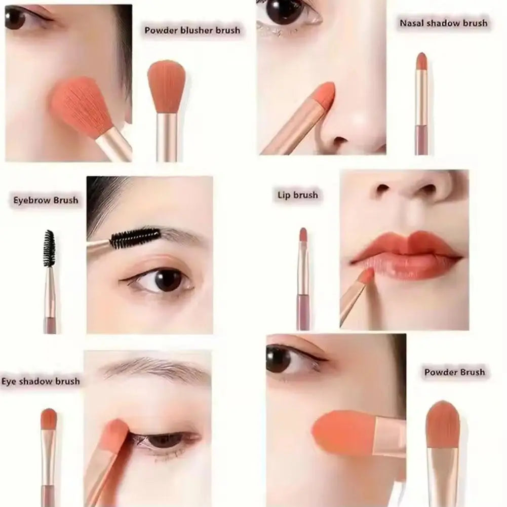 Makeup Brush 8pcs/Set Soft Makeup Concealer Brush Blush Loose Powder Brush Eye Shadow Foundation Brush Beauty Tools