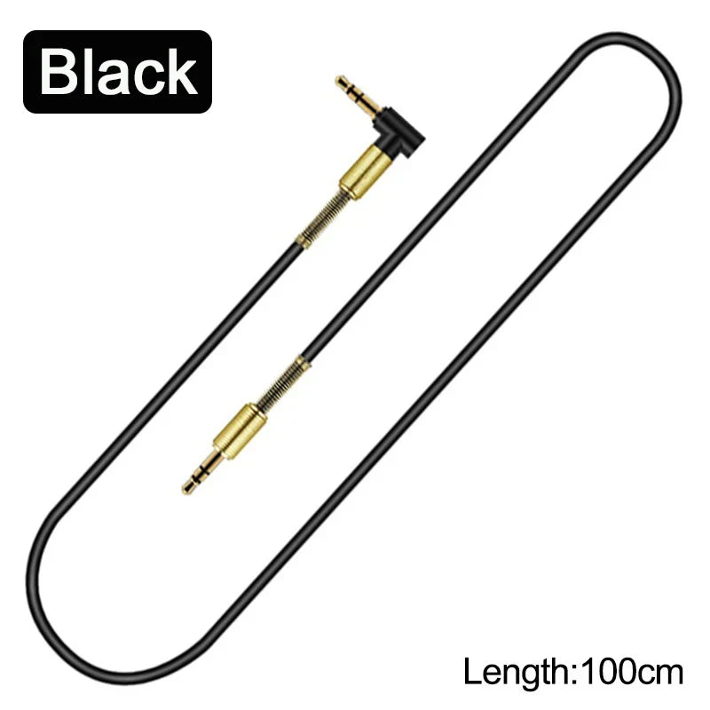 3.5mm Jack Audio Cable3.5mm Car Spring AUX Cable Gold Plated jack male to male speaker cables Cord for TV PC Car  mobile phones