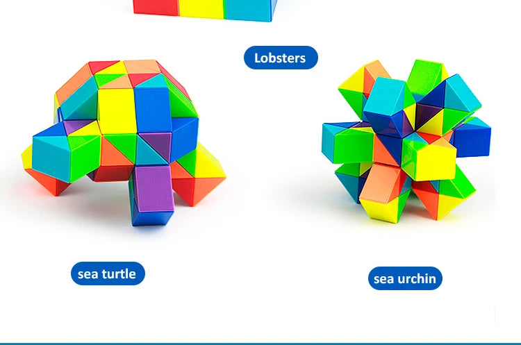 3D Puzzle Fidget Toys Transformable Cube Kid Education Toys Cubo Magico 24-72 Segments Magic Rule Snake Speed Cubes Toys for Kid