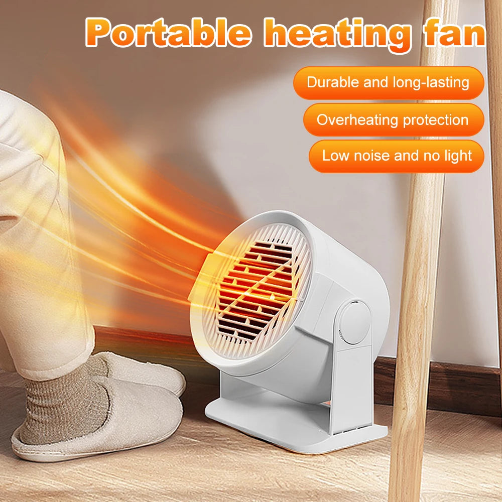 Mini Desktop Electric Heater for Home, Portable Heater for Office Desk, Compact Warm Air Fan for Cozy Feet and Home Use