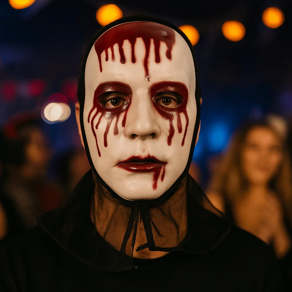 Scary Makeup Scary Look Halloween Mask Reusable Realistic Blood Party Costume Props Plastic Performance Mask Haunted House