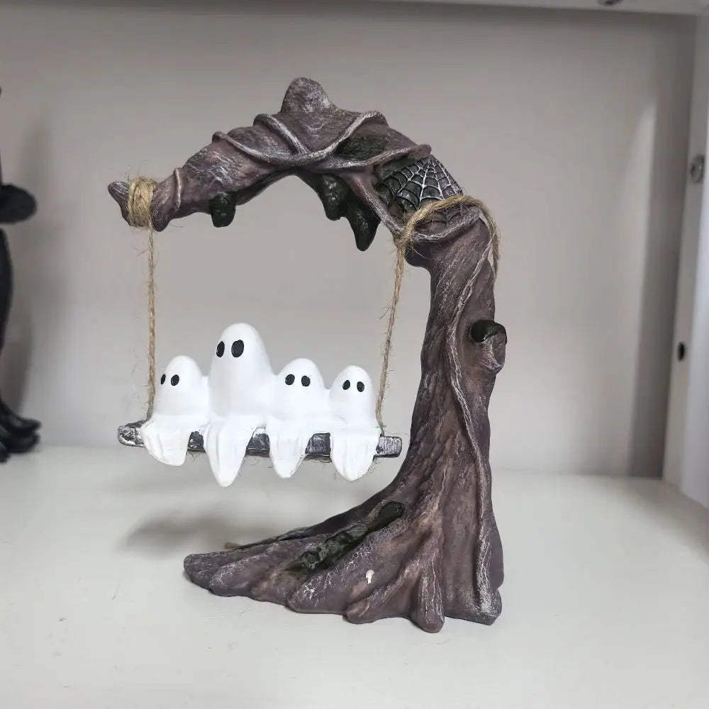 Halloween Themed Halloween Swing Ghost Ornament Handicraft Statue Spooky Ghosts Decor Funny Doll Model