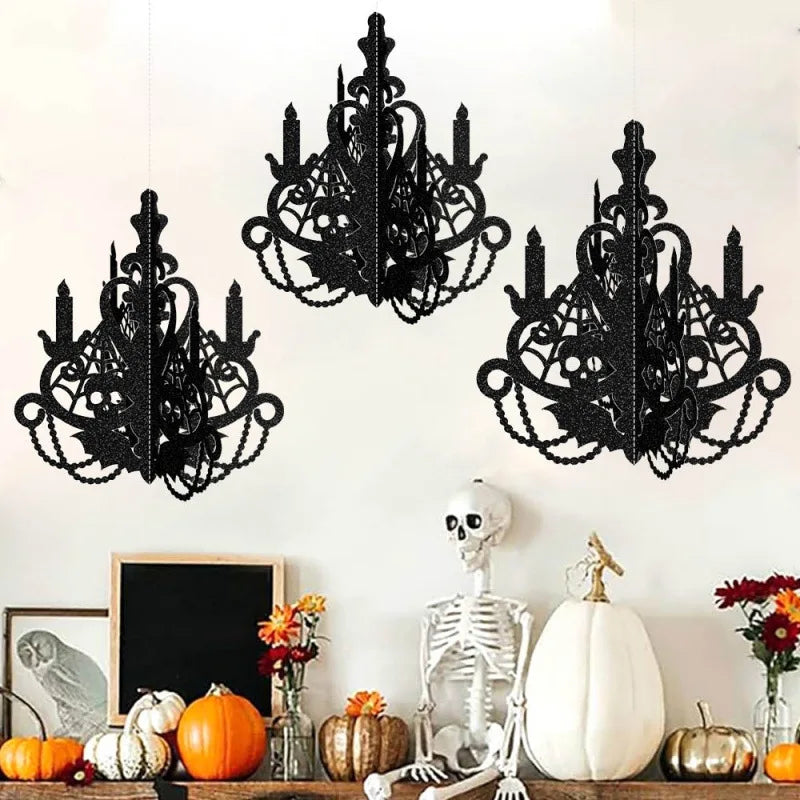 Halloween Decoration 6pcs Candlestick Ornament Haunted House Dining Table Arrangement Festival Dercoration Happy Halloween Day