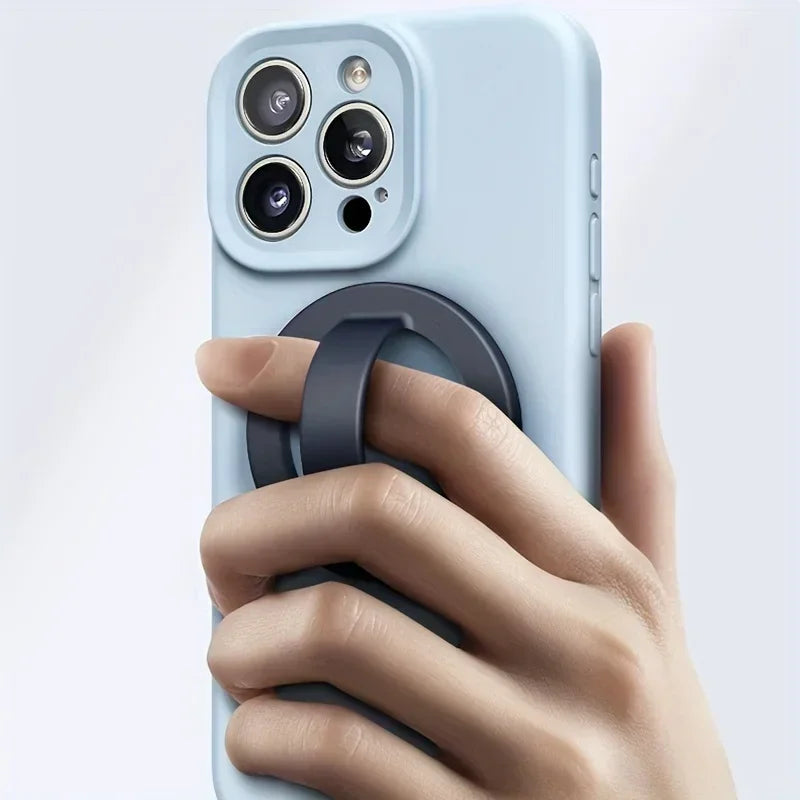 Magnetic Phone Ring Holder Grip Attachment Removable Magnetic Phone Ring Waterproof Liquid Silicone for iPhone & Android Cases