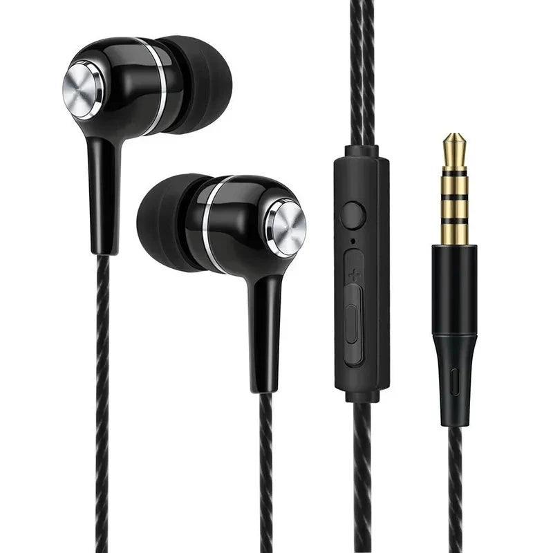 3.5mm Wired Earphone In-Ear Headset HIFI Heavy Bass Earbuds Monitor Sport Headset Stereo Music Gaming Headphone with Mic 3.5jack
