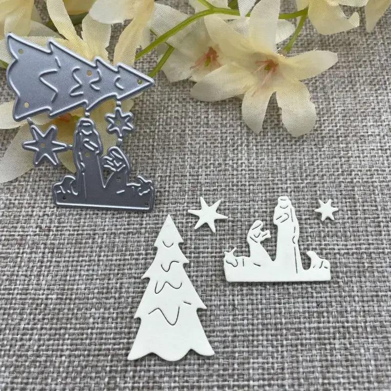 Christmas Tree Prayer Metal Cutting Dies Stencils For DIY Scrapbooking Decorative Embossing Handcraft Die Cutting Template Mold