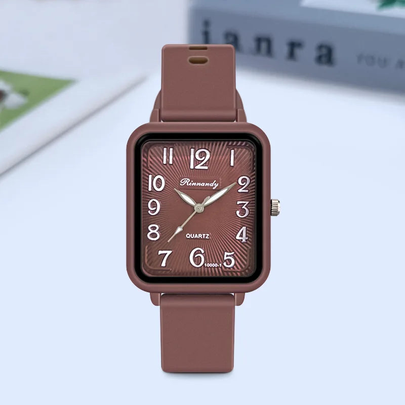 Watches for Women Rectangle Digital Watch Simple Women Quartz Wrist Watch Silicone Strap Lady Clock Relogio Feminino Reloj Mujer