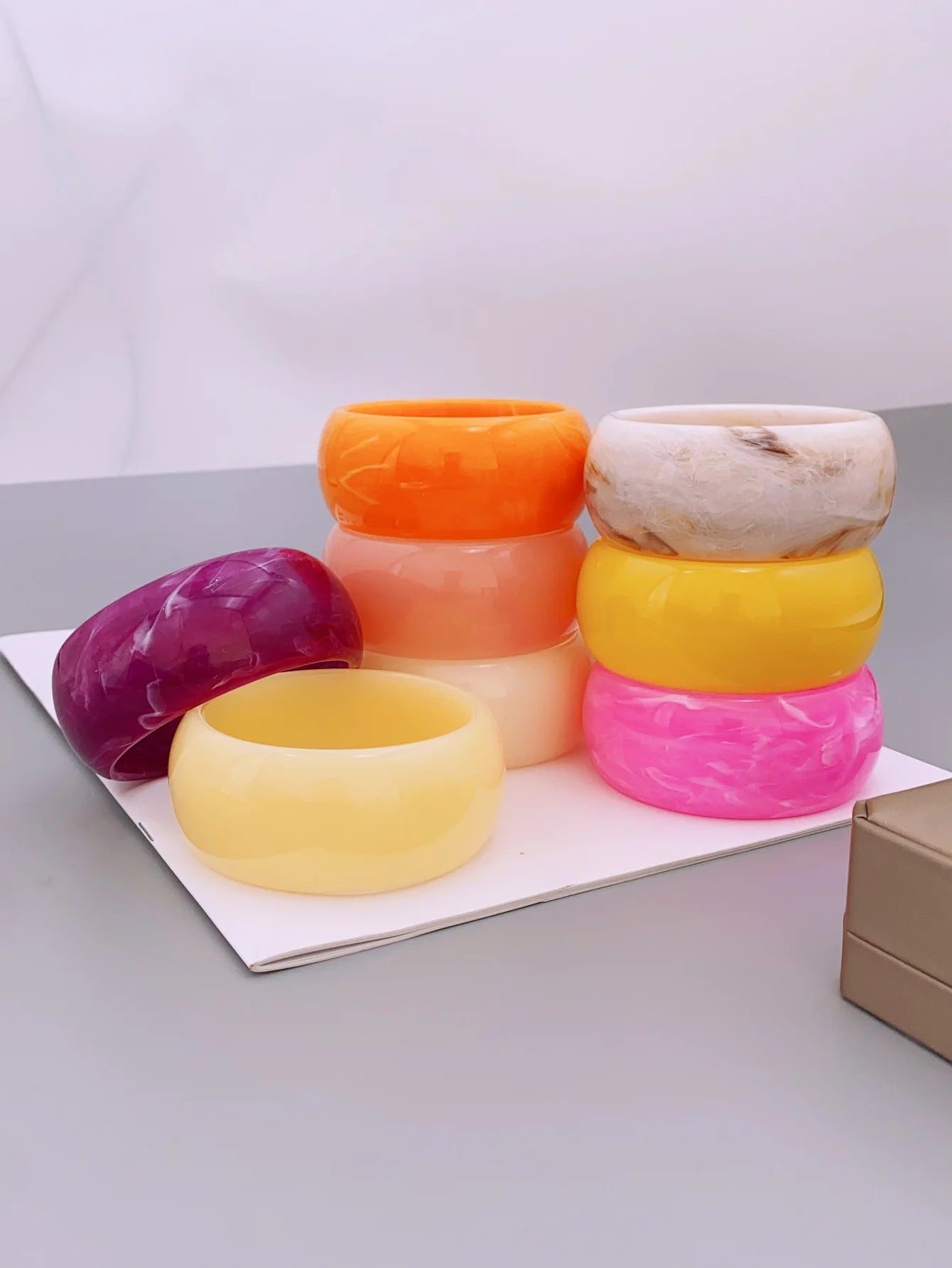 Fashionable and Trendy Wide Acrylic Bracelet for Women's Summer Accessories bangles for women