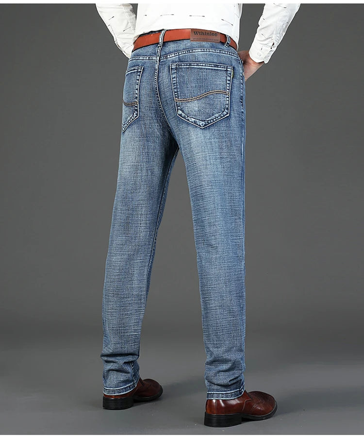 Men's Jeans Fashion Straight Denim Pants Male Classic Casual Jeans Male Plus Size Denim Trousers Ripped Jeans 28-40 Clothing