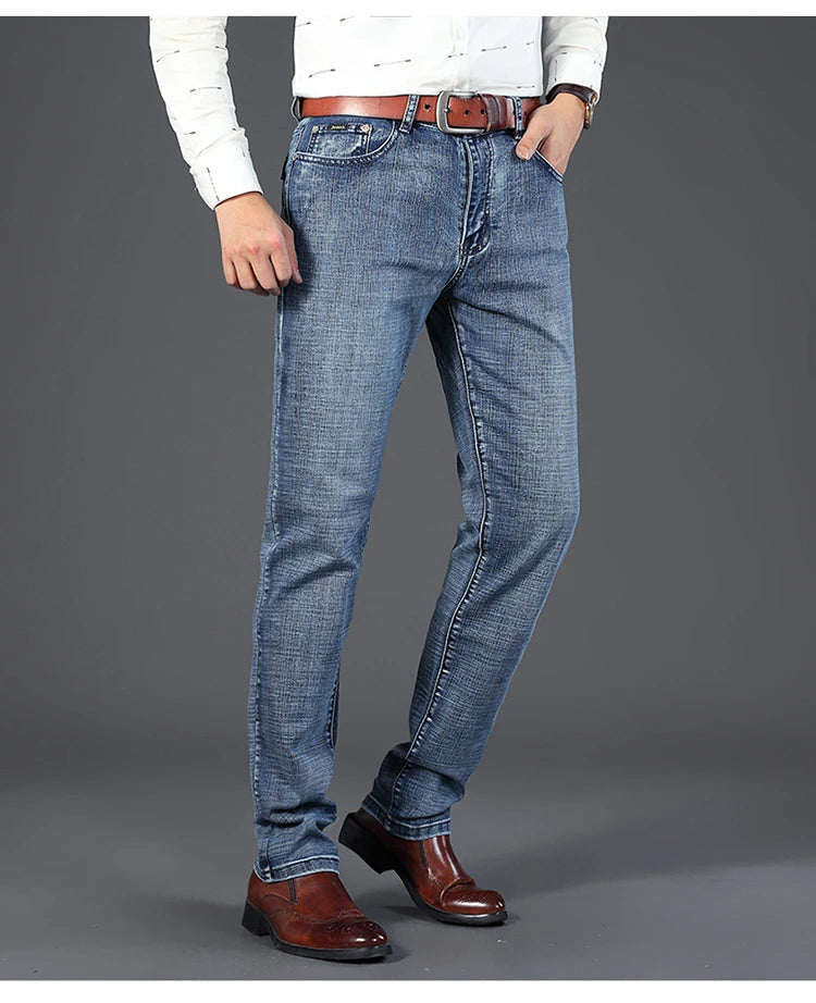 Men's Jeans Fashion Straight Denim Pants Male Classic Casual Jeans Male Plus Size Denim Trousers Ripped Jeans 28-40 Clothing
