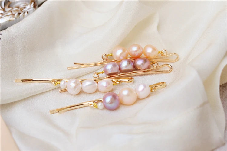 Hair Accessories for Girls Women Hairpins Clips Natural Baroque Freshwater Pearl Elegant Sweet Bridal Ornaments Wedding Gift