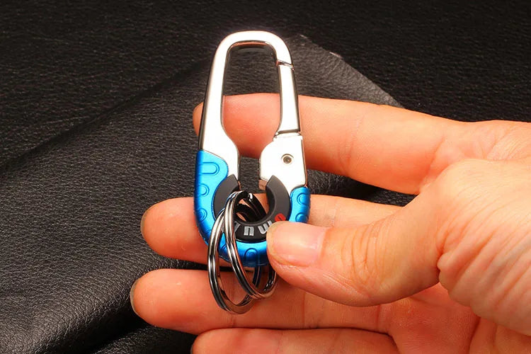 Men's Keychain Hook Stainless Steel Buckle Outdoor Carabiner Climbing Tool Double Ring Car Fishing Key Ring Car Accessories