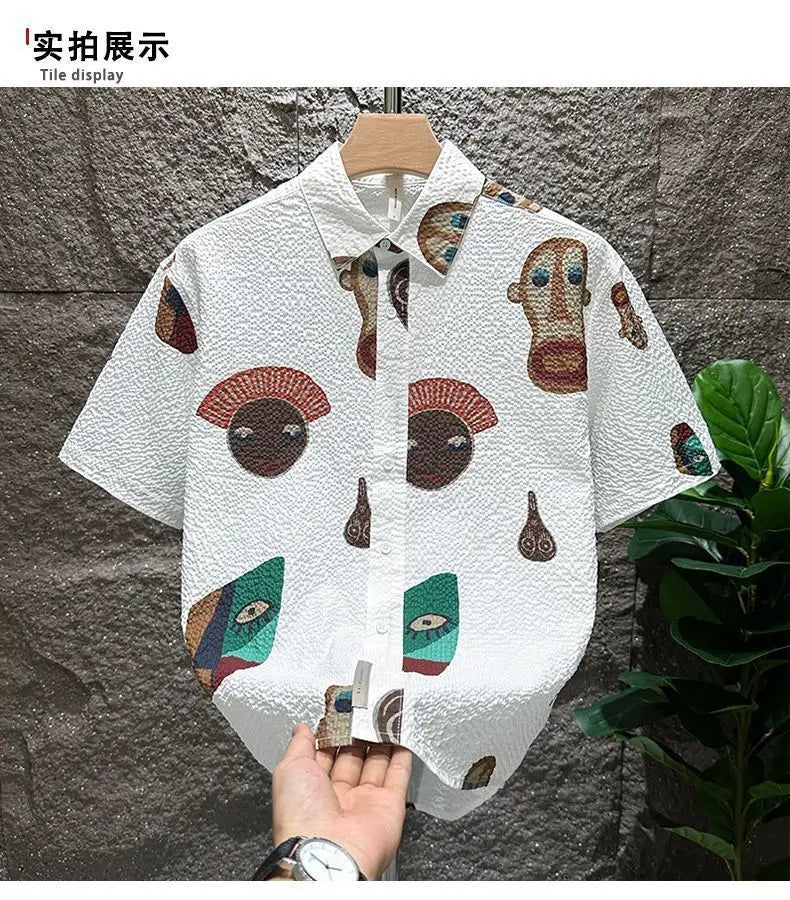 Stylish Short Sleeve Shirt For Men Trendy Casual Unique Chic Versatile Top