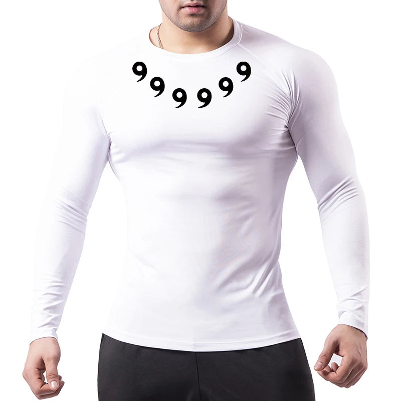 Print Compression Shirts for Men Gym Workout Athletic Quick Dry Tshirts Tops Training Running Baselayers Undershirts Rash Guard