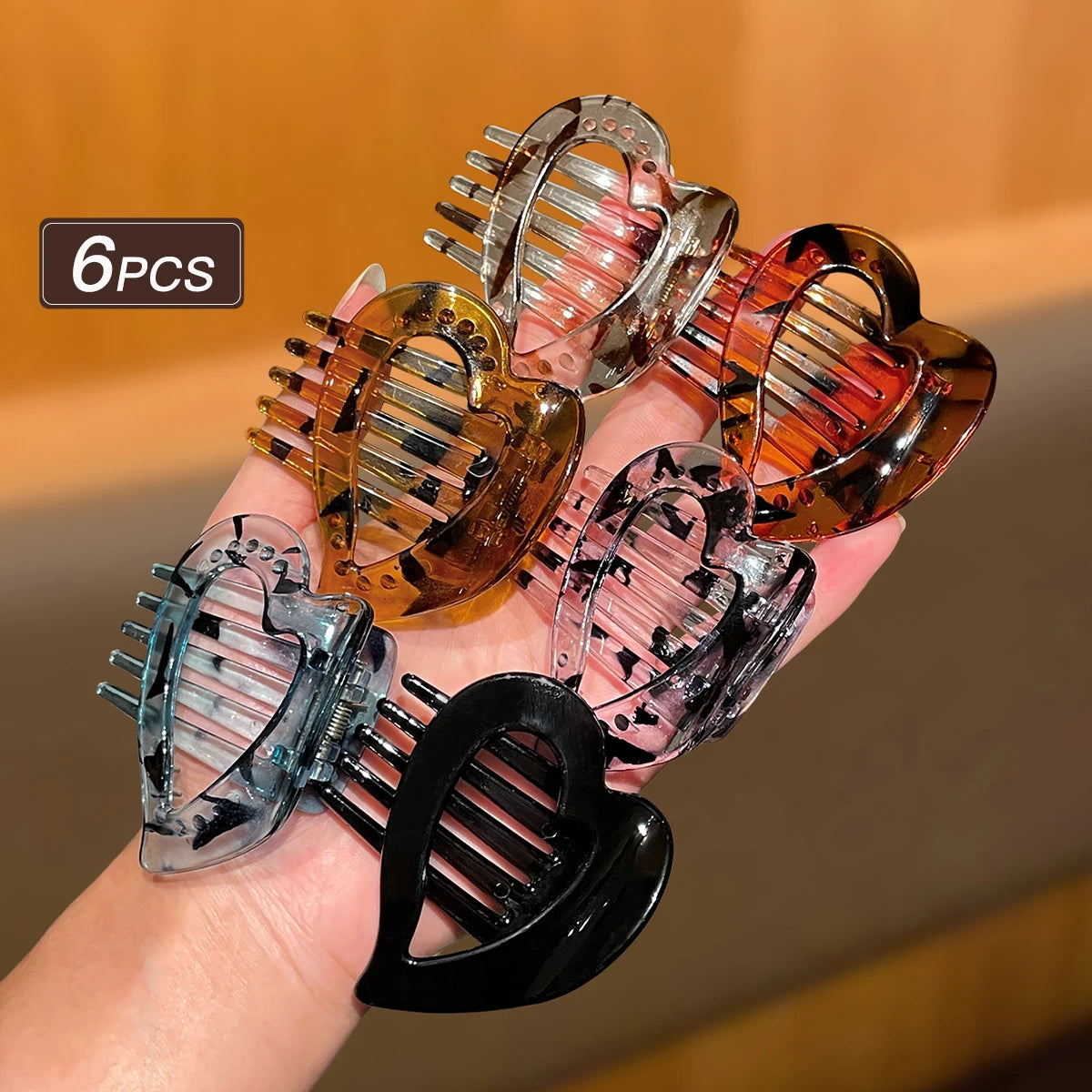 6pcs Fashionable Retro Leopard Print Hair Accessories Clip for Women Daily Use Ladies Gift Recommendation