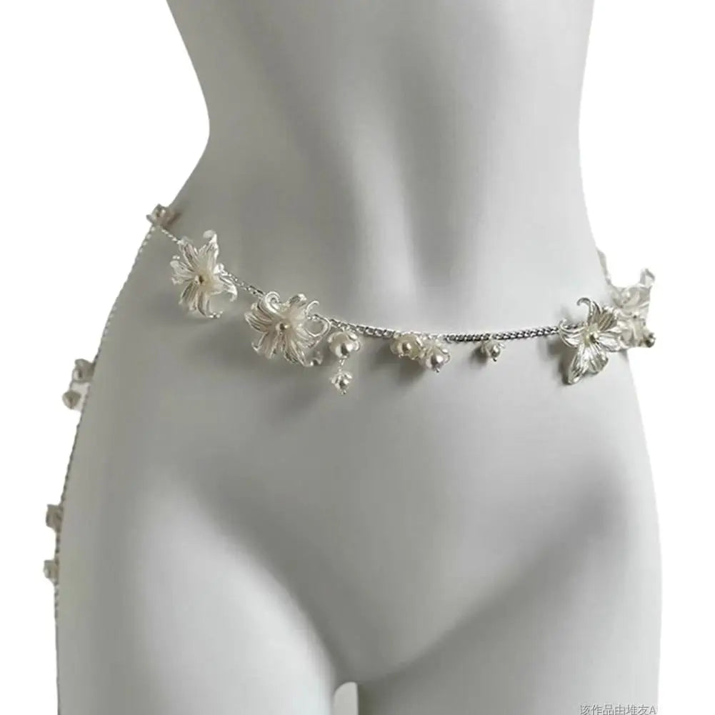 Fashion Y2K Retro Multilayer Pearl Waist Chain Belt For Women - Stylish Body Jewelry Accessories For Party & Casual Wear