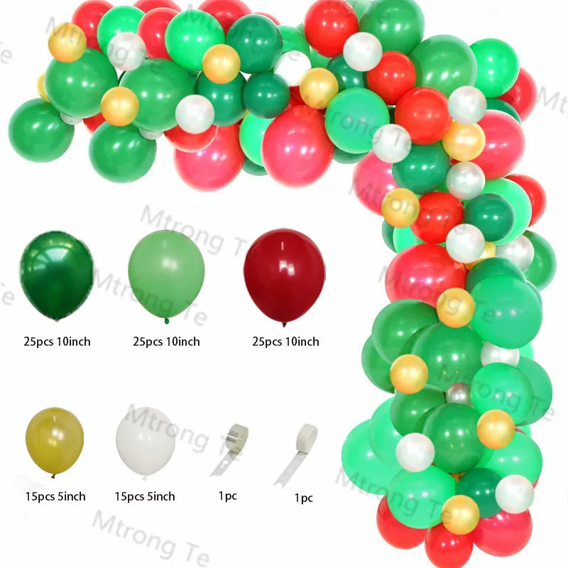 Christmas Decoration 2023 Balloon Red Green Arch Garland Kits Candy Balloons Santa Claus Merry Christmas Party New Year Decor