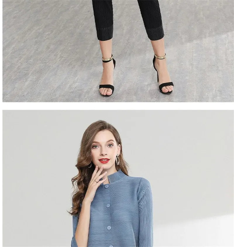 Women's Classic Coat 2025 Spring Autumn Female Temperament Stand Collar Short Mother Jacket Cropped Sleeve Cardigan Overwear