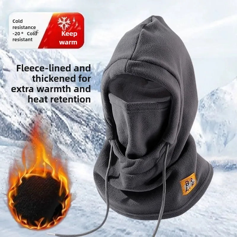 Winter Thermal Neck Warmer Outdoor Fleece Balaclava Scarf Skiing Face Mask Snood Hood Hat Windproof Keep Warm Cycling Cap