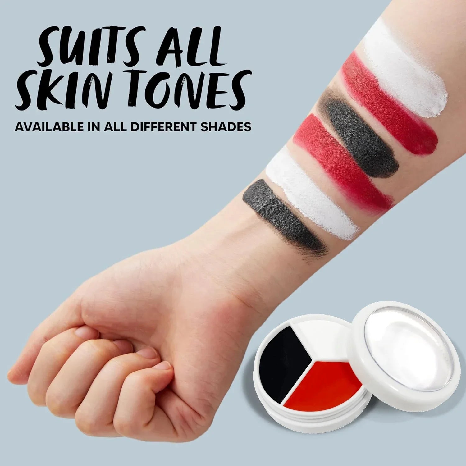 Halloween Makeup Palette Face Body Paint Makeup Wheel White Black Red Waterproof Zombie Skeleton Cosplay Makeup Face Painting