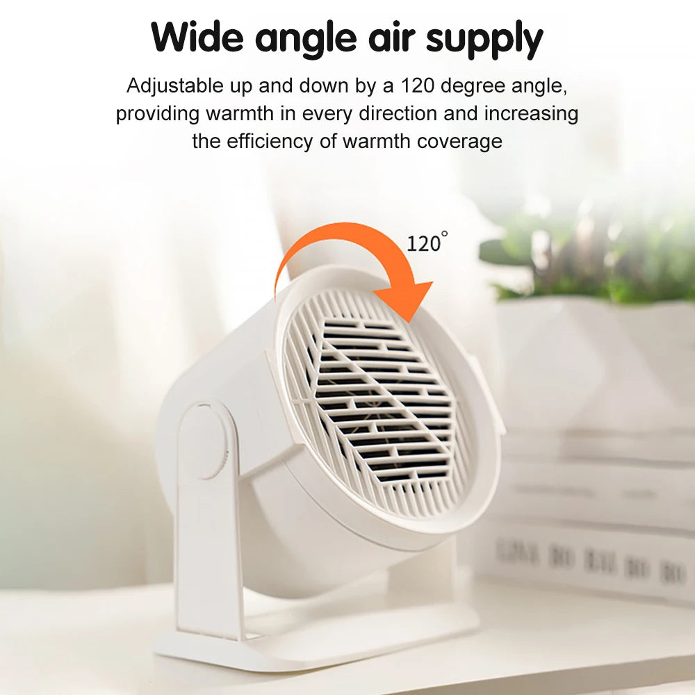 Mini Desktop Electric Heater for Home, Portable Heater for Office Desk, Compact Warm Air Fan for Cozy Feet and Home Use
