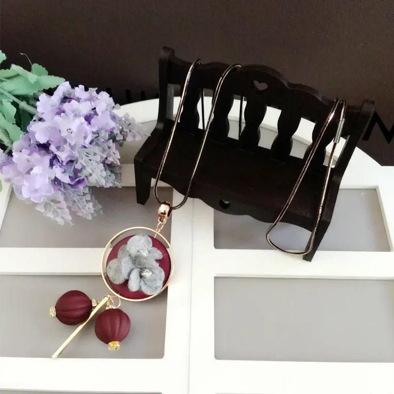 Women's Necklace Bohemian Geometric Round Vintage Tassel Long Sweater Chain Necklaces Fashion Women Jewelry Accessories