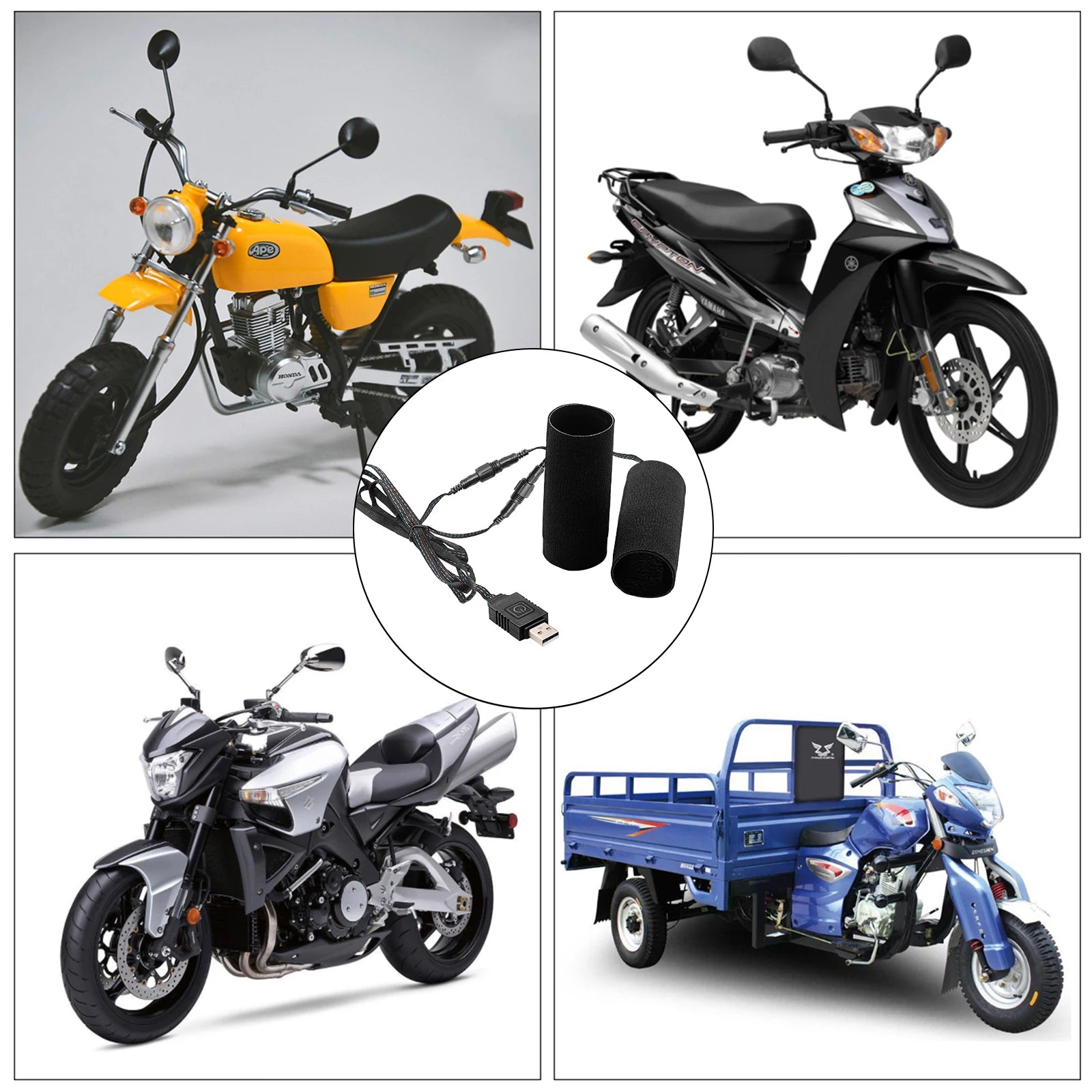 Gadpow Motorcycle Heated Handgrips 5V USB 6 Gear Warmer Electric Heated Grip Cover Anti Vibration Anti Slip Fast Heating Kits