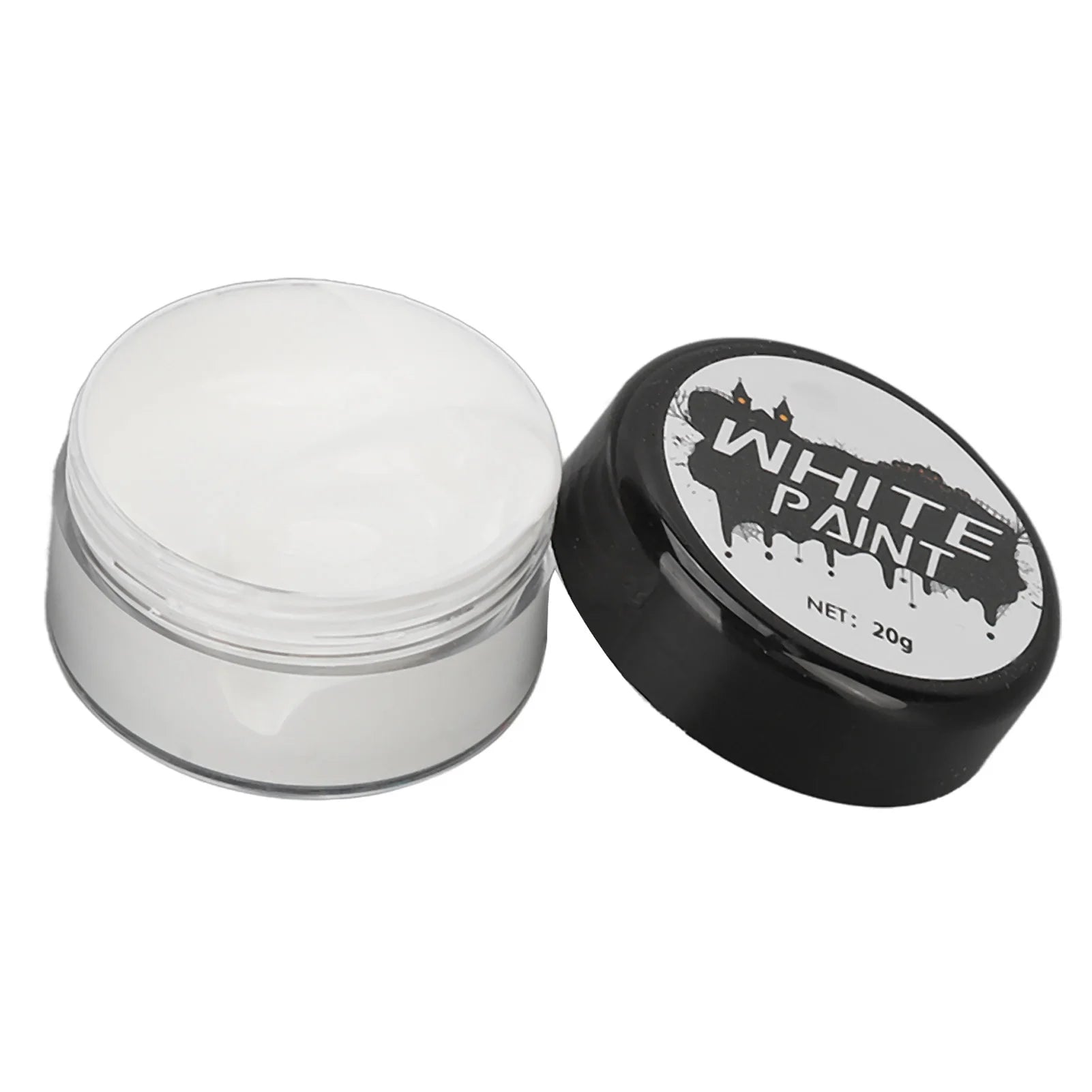 Halloween Face Paint Kit Cosplay Face Body Paint Highly Pigmented Black and White Easy to Paint with Brush for Theme Parties