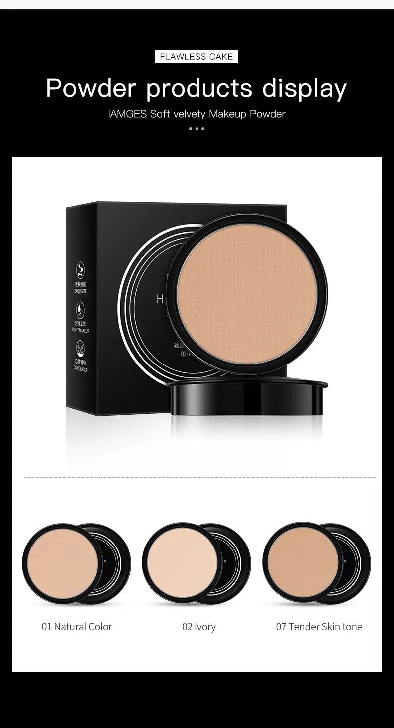 3 Colors Make Up Face Powder Brighten Oil-control Waterproof Nude Makeup Pressed Powder Foundation Makeup Base Cosmetics