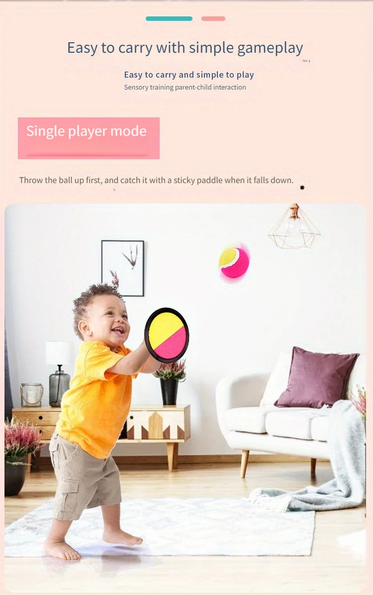 1Set Kids Sucker Sticky Ball Toy Outdoor Sports Catch Ball Game Set Throw And Catch Parent-Child Interactive Outdoor Toys