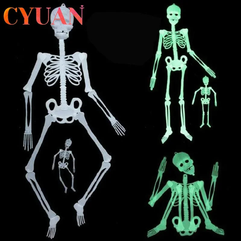 Scary Halloween Halloween Decoration Halloween Props Luminous Hanging Decor Outdoor Party Horror Luminous Movable Skull Skeleton