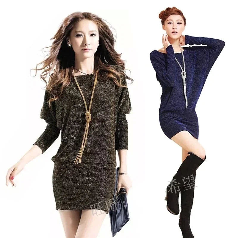 Winter New Women's Slim Wrap Hip Skirt Long Sleeve Knitted Plus Size es Vestidos Women Dress