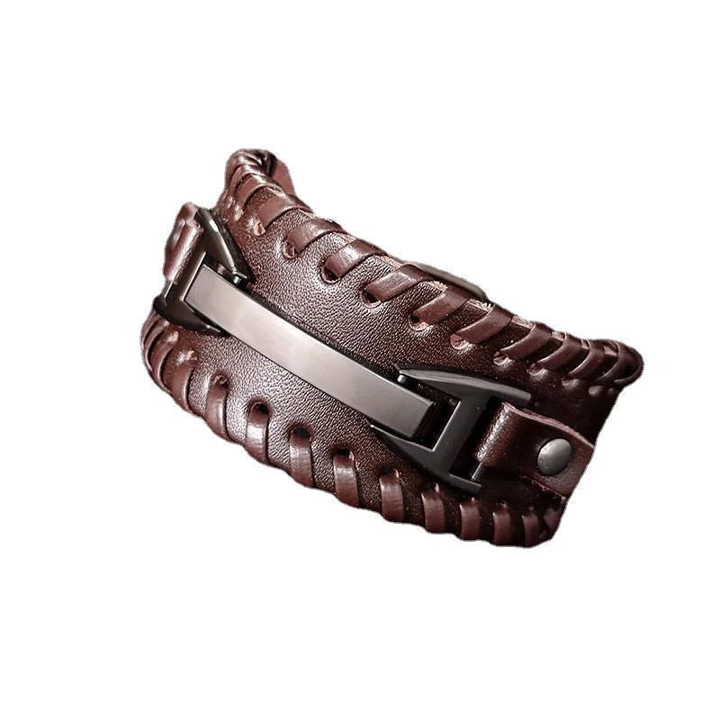 Fashion Punk Leather Bracelet for Men and Women, Small Personality, Retro Couple Accessories, Bracelet, Casual Wrist Strap