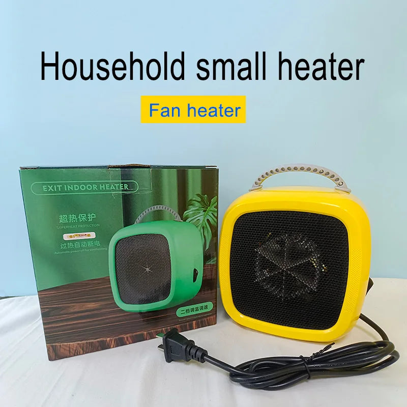 Mini Desktop Fan Heater Button Switch With Handle Household Small Heater Winter Heating Warmer Power Office Dedicated Heater