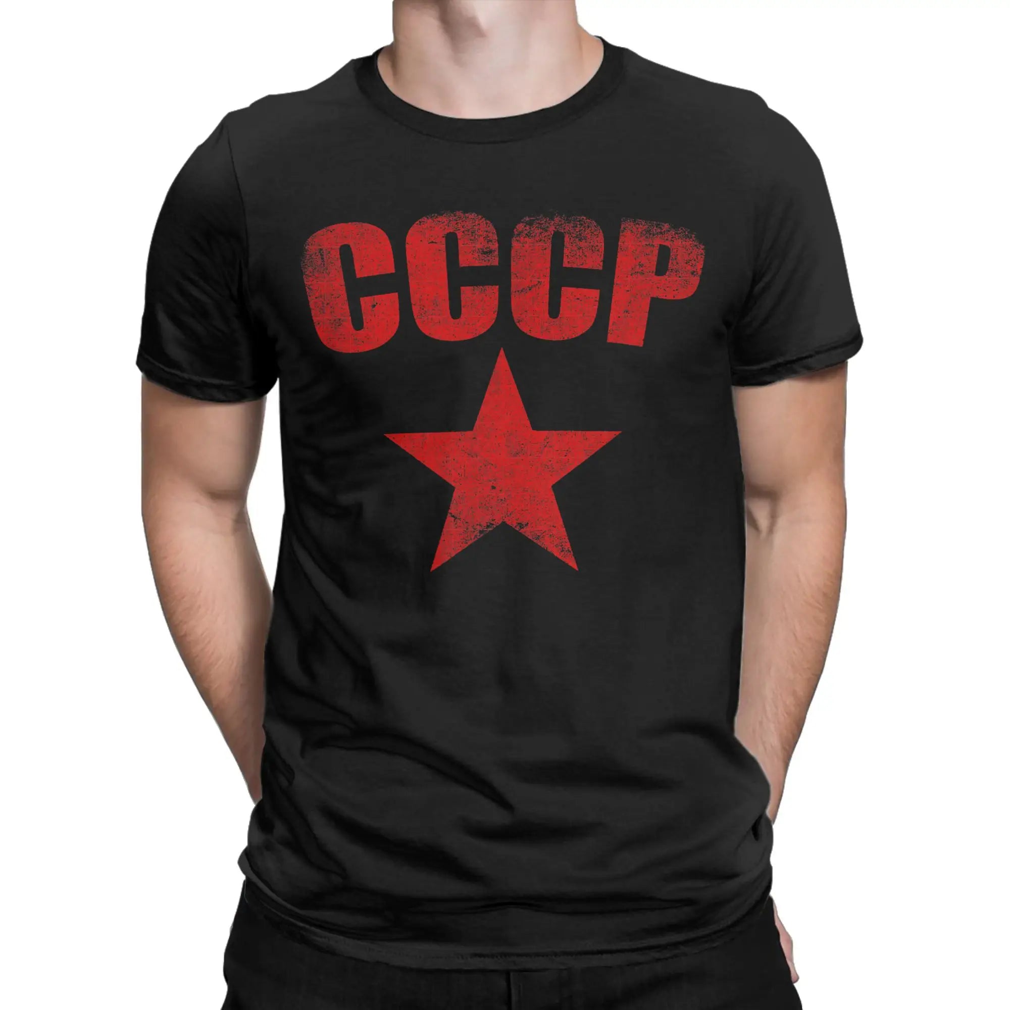 Men T-Shirts CCCP Cool 100% Cotton Tee Shirt Short Sleeve  T Shirt Round Neck Clothing Unique