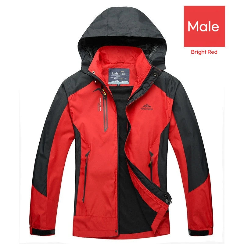 Camping Hiking Jacket Men Autumn Outdoor Sports Coats Climbing Trekking Windbreaker Travel Waterproof Jackets Black