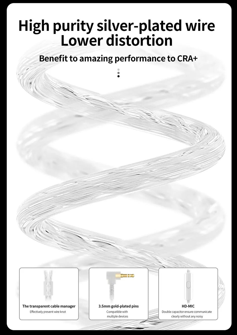 CCA CRA+ Metal Headset In Ear Monitor Phone Bass Wired Earphone With Microphone Sport Game HiFi Noice Cancelling Headphones