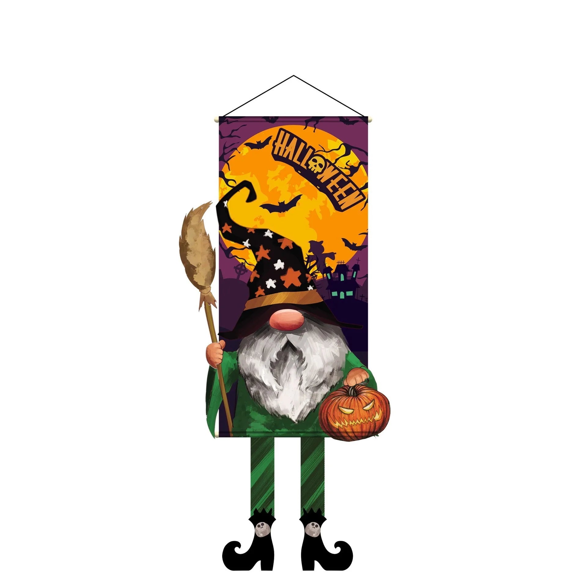 Halloween Pumpkin Gnome Door Hanging Banner Cartoon Skull Ghost Festival Party DIY Trick or Treat Happy Halloween Day 2025